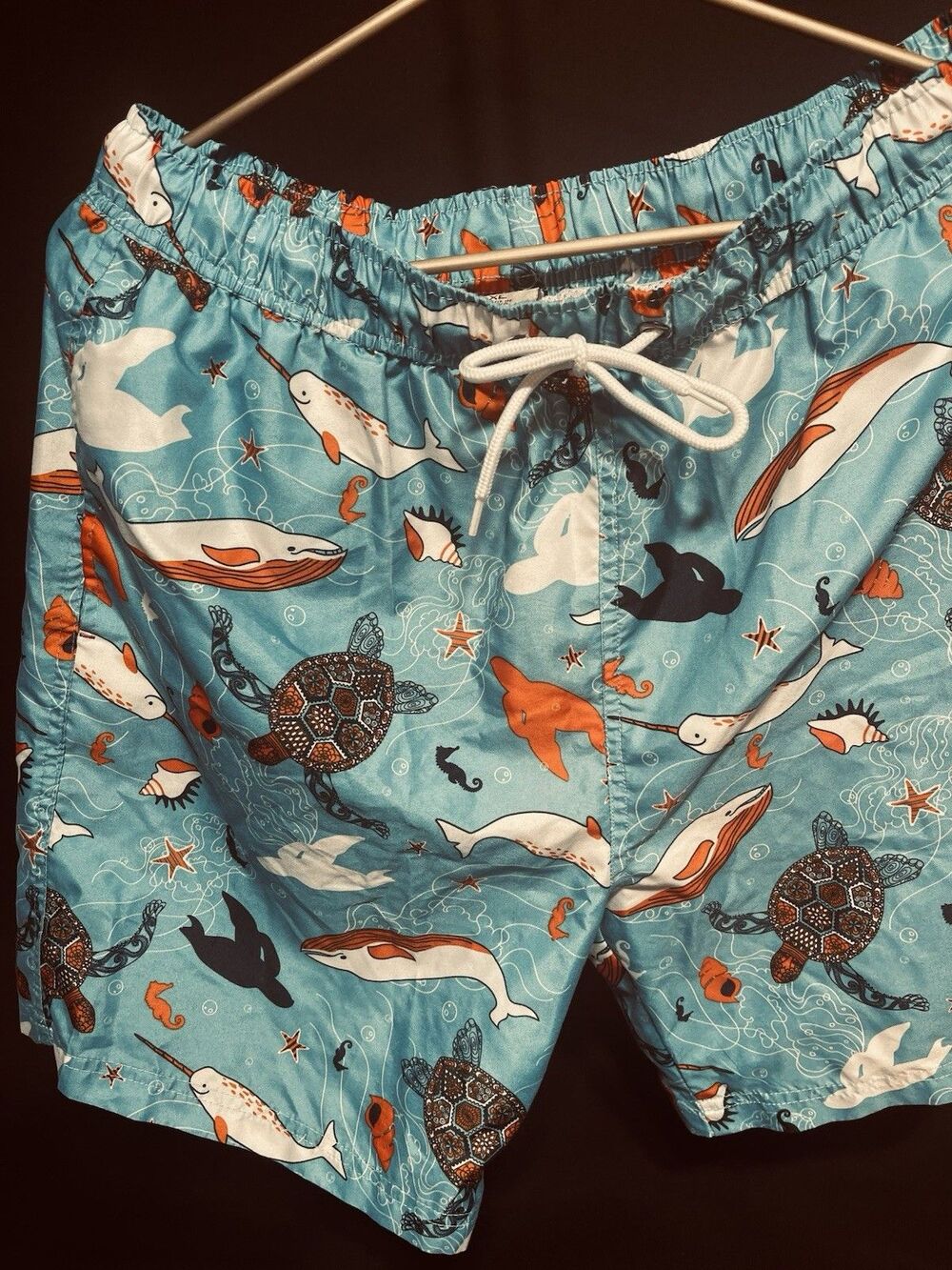 U.S. Polo Assn. Men’s XL Swim Trunks Blue Ocean Wale Turtle Mesh Lined #0001 - Picture 2 of 7